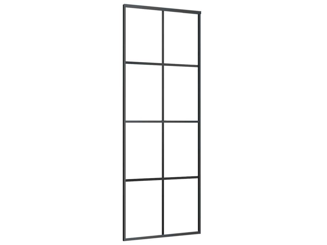 Porta de Correr 76x205 Cm Alumínio e Vidro Esg Preto MAISON EXCLUSIVE
