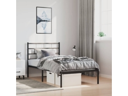 Estrutura de Cama com Cabeceira 100x200 cm Metal Preto MAISON EXCLUSIVE