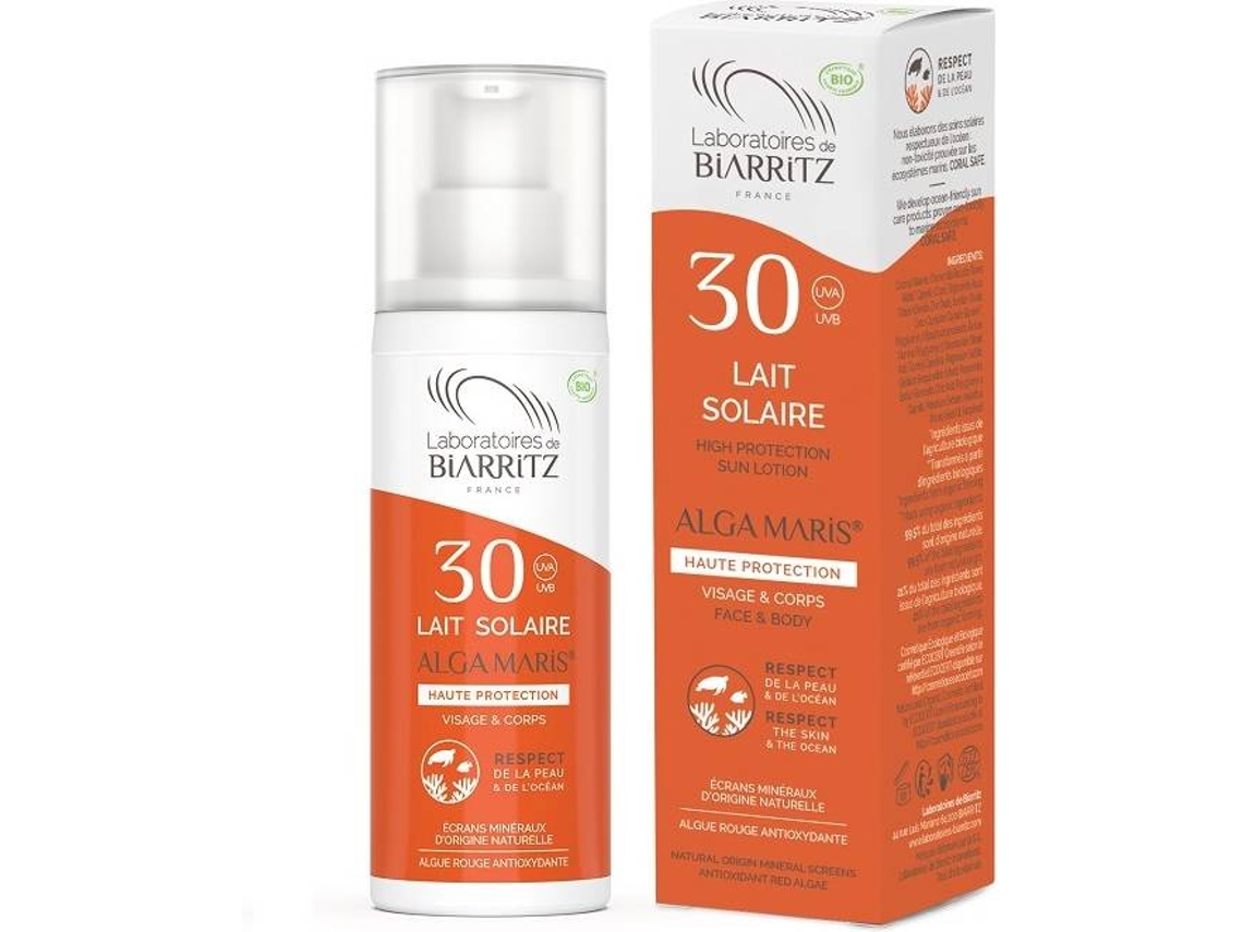 Leite Solar de Corpo e Rosto LABORATÓRIOS DE BIARRITZ Alga Maris SPF 30 (100 ml)