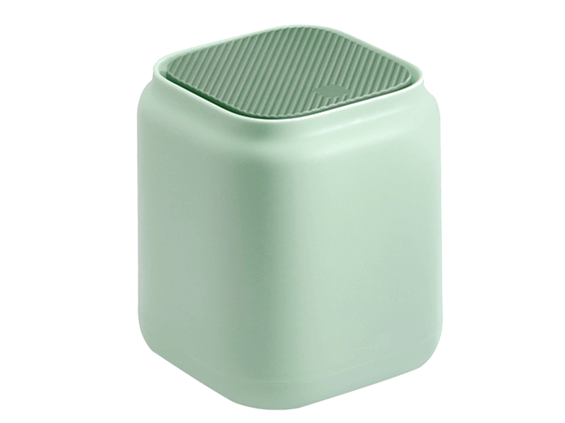 Lixo de Mesa Mini com Tampa Press Top para Escritório Lar Quarto Estudo Verde Pp Multiuso
