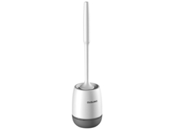 Cepillo de vaso sanitário com suporte, silicone, branco e cinza, marca