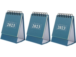 Calendário de Mesa em Inglês Mini 3 Peças Alipis, Mensal Simples para Professores e Profissionais, Acessório D