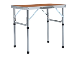 Folding Camping Table, Folding Camping Tables Vidaxl Marrom Alumínio
