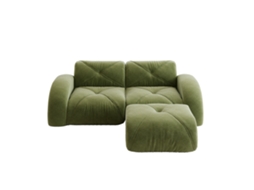 Conjunto de 2 Pufes com armazenamento, em Tecido Chenille e PU, assento acolchoado, cinza BAGOLY SHOP