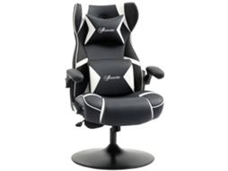 Cadeira Gamer BTFORUS, com caixas de som, reclinável, preto+branco, 69x73x118cm