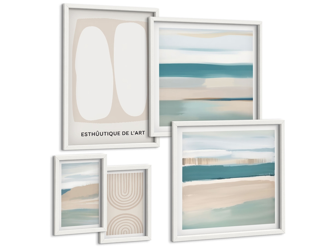 Quadros Decorativos Para Parede Interiores De Edifícios Históricos Moldura Branca Quadros Para A Sala De Estar Espelharte (conjunto De 5 Imagens)