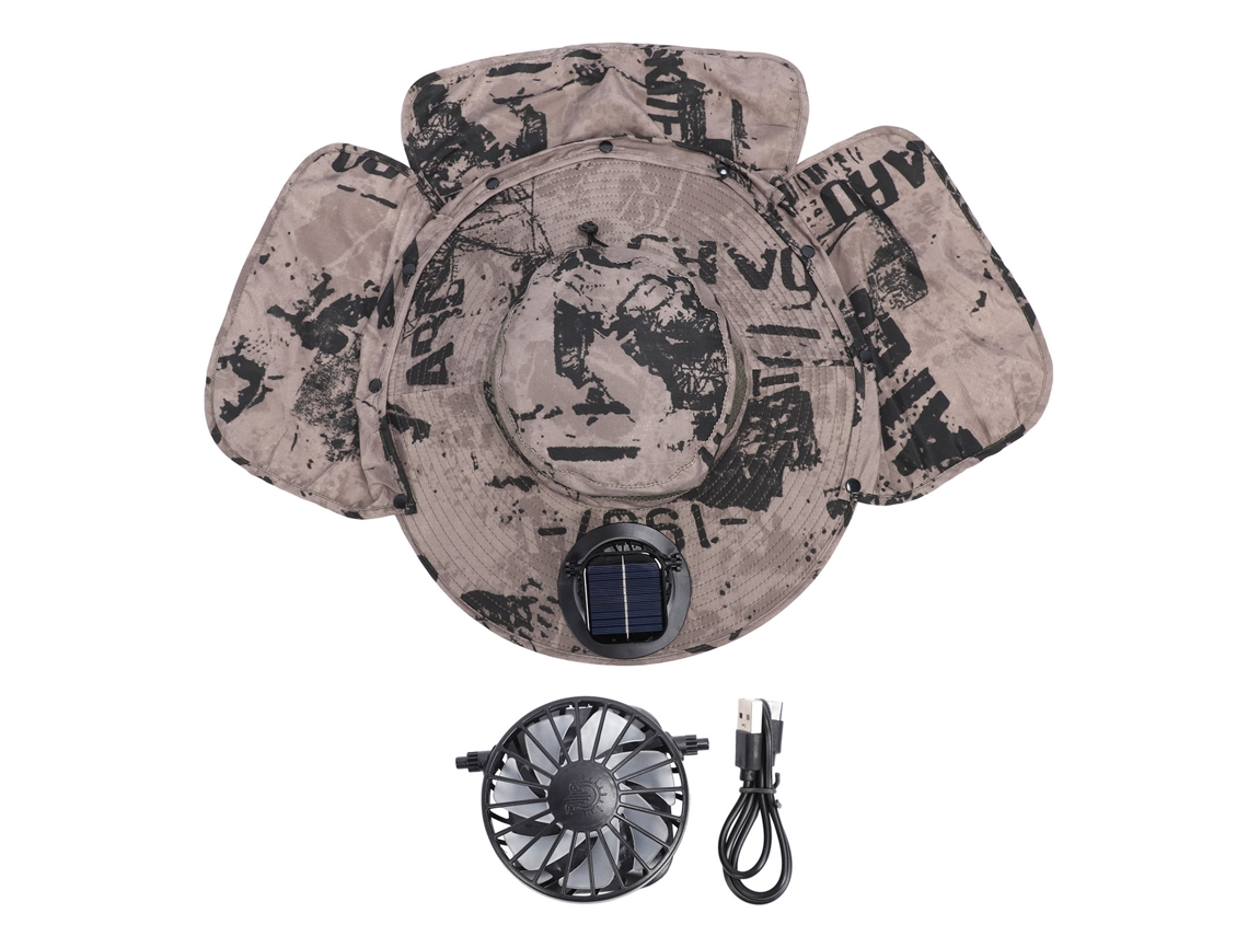 Chapéu Solar com Ventilador Usb Recarregável