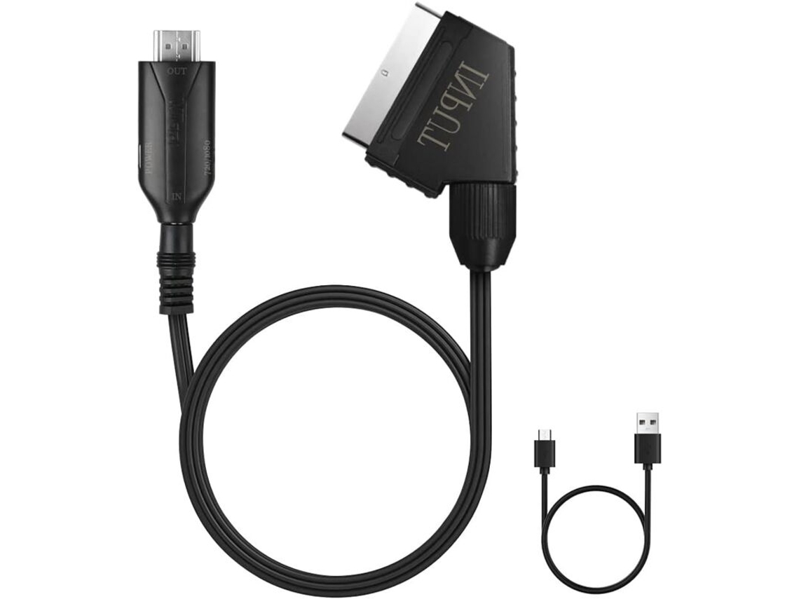 Adaptador Scart para Hdmi com Cabo Hdmi, Tv Full Hd 720p/1080p, Sky Blu ray Player, Stb, Xbox e Ps3. AQUAFORGE
