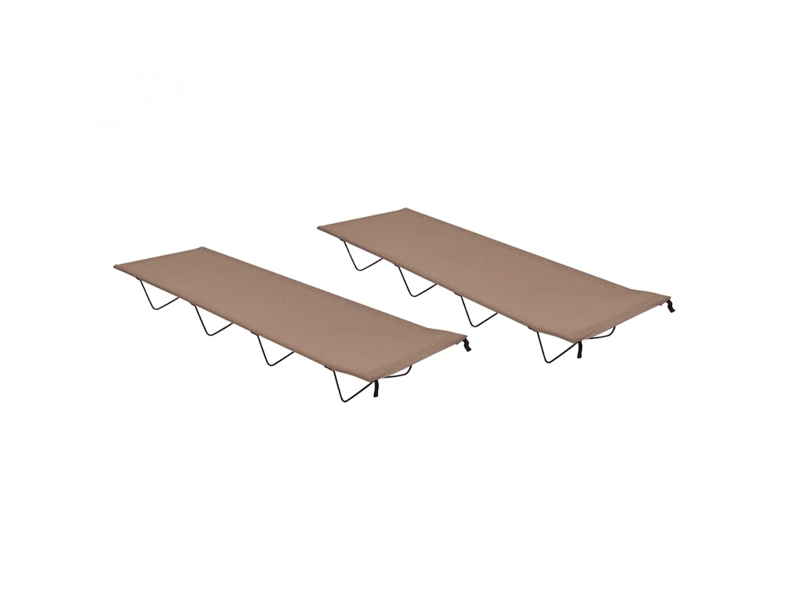 Vidaxl Camas Campismo 2 Pcs 180x60x19cm Tecido Oxford/aço Cinza-acast.