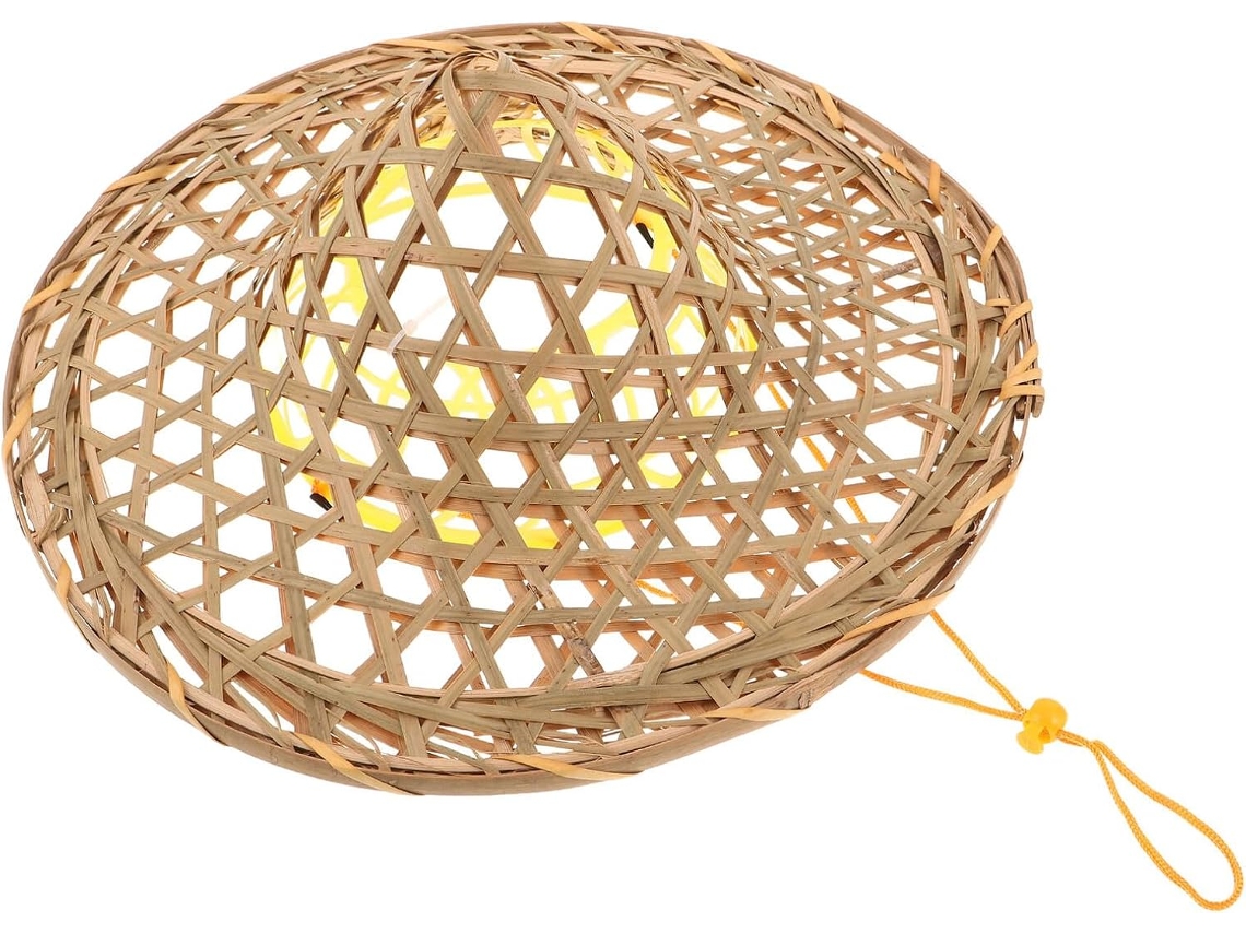 Chapéu Cônico Retrô De Bambu, 35 Cm, 1 Peça, Leve, Ideal Para Festas.