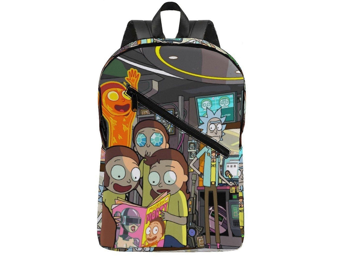 Mochila Escolar Ergonômica Rick And Morty Season 300d Pu Com Painel Traseiro Acolchoado E Bolso Protetor Para Laptop M11509 Aquaforge