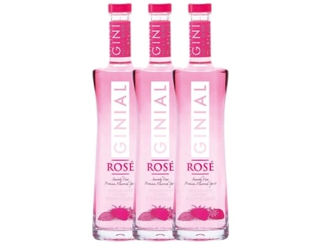 Gin PERNOD RICARD Pernod Ricard Gin Ginial Rosé Strawberries (0.7 L - 3 unidades)