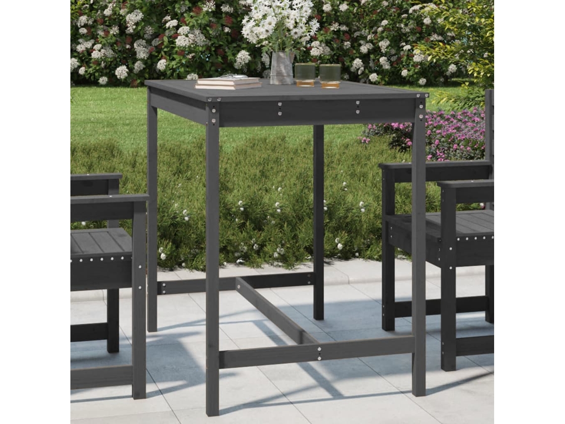Vidaxl Mesa De Jardim 121x82,5x110 Cm Madeira De Pinho Maciça Cinzento