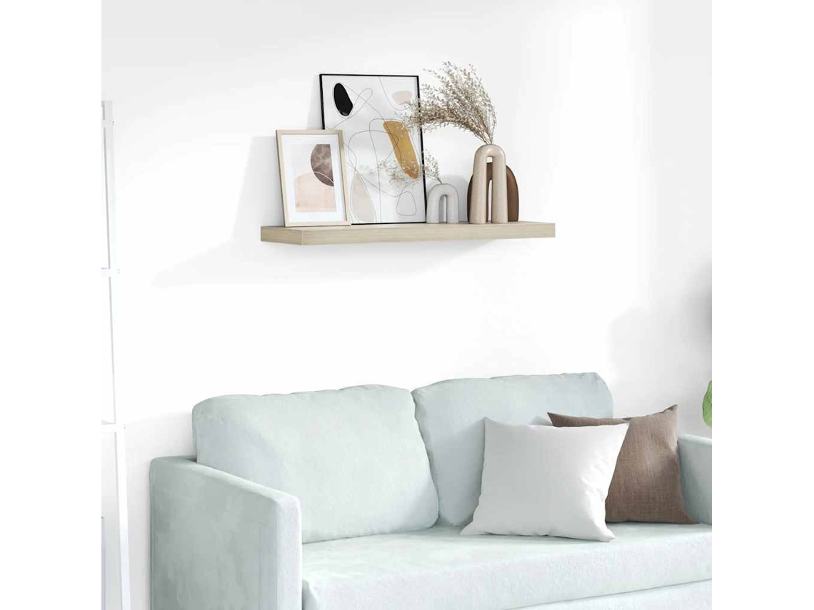 Vidaxl Prateleira De Parede Suspensa 80x23,5x3,8 Cm Mdf Cor Carvalho