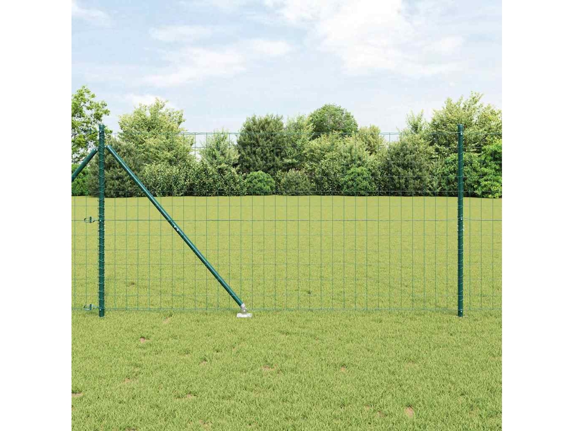 Vidaxl Cerca Europeia Com Pontas 10 X 1,4 M Aço Revestido De Pvc Verde