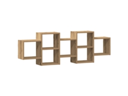 Wall Shelf, Wall Shelves Vidaxl Marrom Madeira Processada (129 X 18 X 42 Cm)