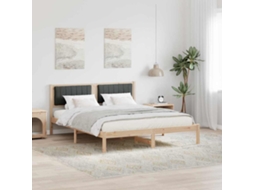 Vidaxl Estrutura De Cama Com Cabeceira Estofada Cinza Escuro