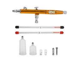 Kit Mini Pistola De Aire Para Pintura 0.3mm Ajuste Externo Cola 20cc/40cc Oro Herramienta Diy De Spraying