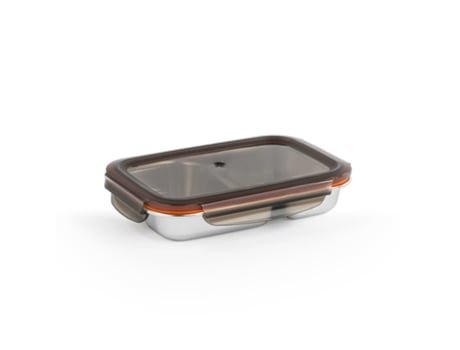 Recipiente para Alimentos CUITISAN Retangular Compartimentado (0.7L - Prata - 22 x 15.7 x 4.5 cm - Aço Inoxidável)