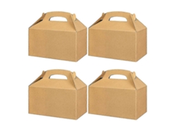 50 Caixas Brancas Para Lembrancinhas De Festa, Caixas De Doces Com Alça, Sacolas De Papel Para Biscoitos, Modelo Gable B Hengjian