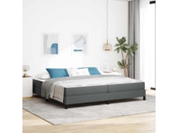 Vidaxl Cama Box com Colchão Cinza Escuro 200 X 200 Cm Tecido