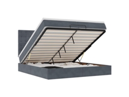Moldura de Cama Otomana com Colchão Cinza Escuro Veludo MAISON EXCLUSIVE