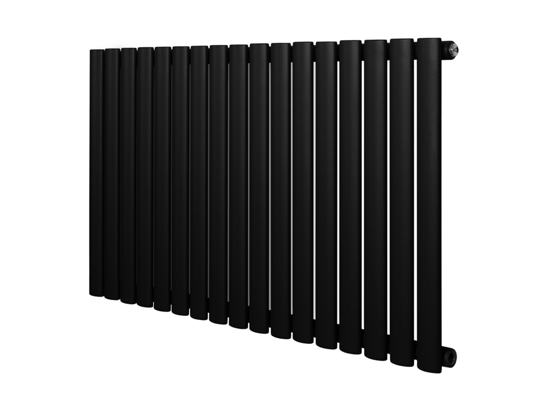 Radiador Oval De Coluna Simples 600x1020 Mm - Preto | Aço Carbono, 1.5 Mm, 970 W | Design Elegante | Alta Eficiência |