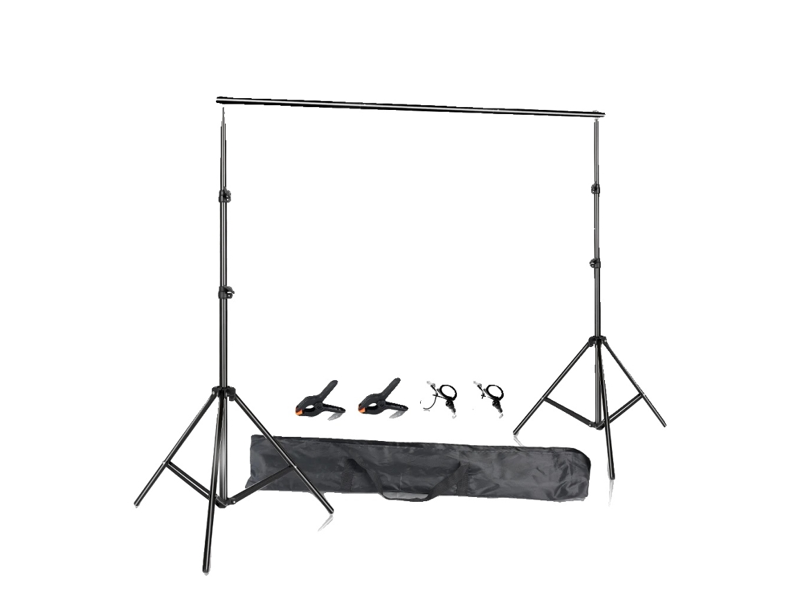 Sistema De Suporte Para Fundo De Foto, Configuraã§ã£o Ajustã¡vel, Pacote Portã¡til, 260cmx300cm, Barra Transversal Telescã³pica Oem