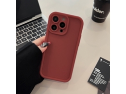 Capa Para Iphone 17 Pro Max, Cor Borgonha, Com Câmera Escalonada, Em Silicone, Cobertura Total E Cor Sólida.