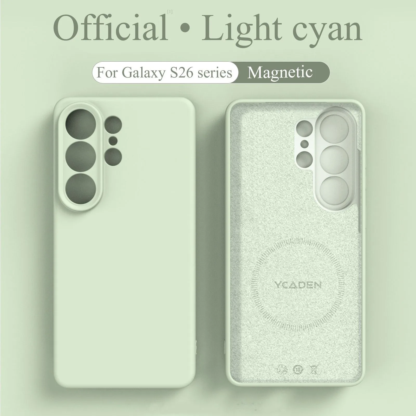 Capa Magnética De Silicone Líquido Para Samsung (galaxy S23, Ciano Claro), Capa Protetora De Tpu Macio.