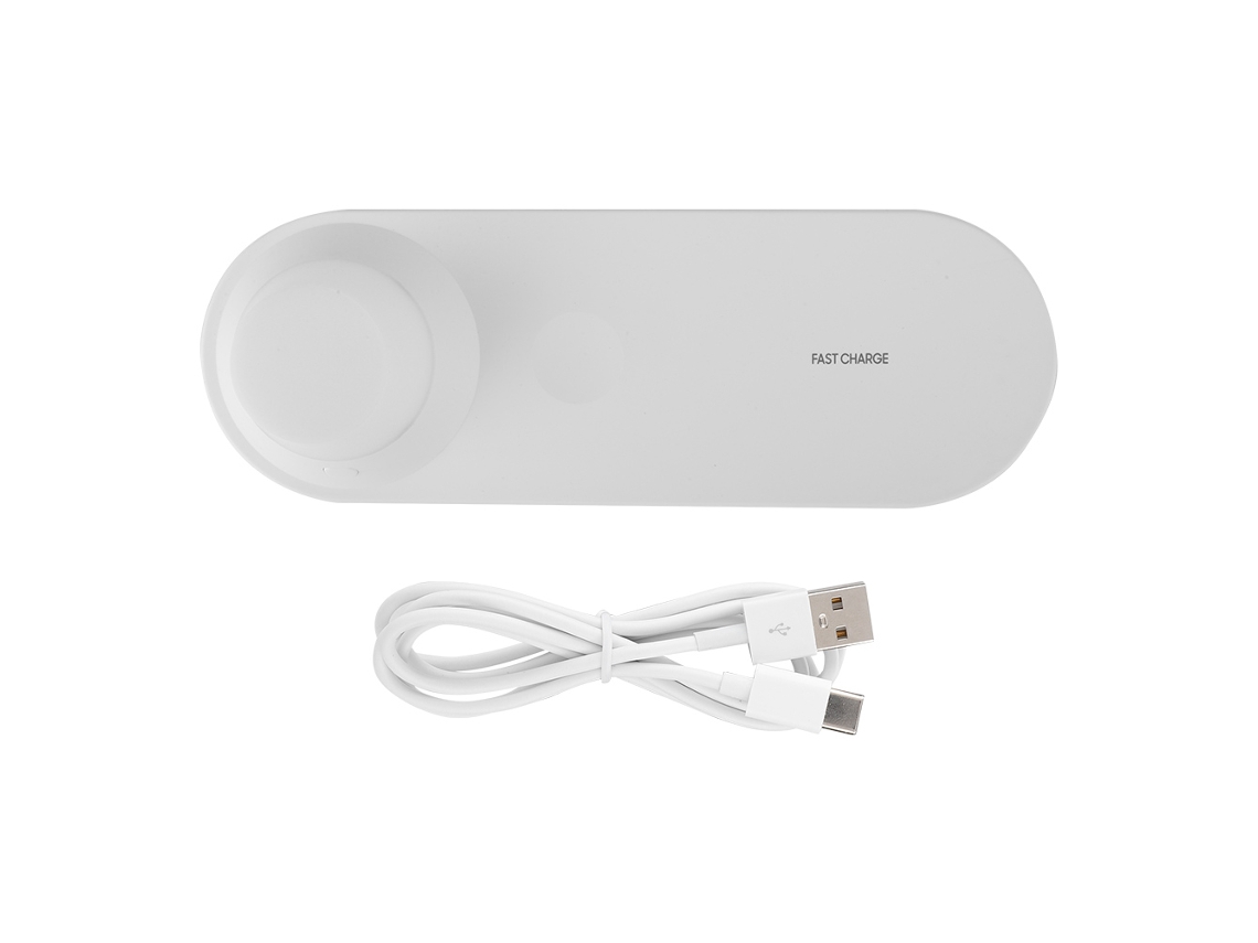 Carregador sem fio 3 em 1 para telefone e relógio com luz noturna