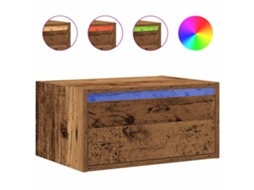 Mesa de Cabeceira de Parede MAISON EXCLUSIVE com Luzes Led em Madeira Velha
