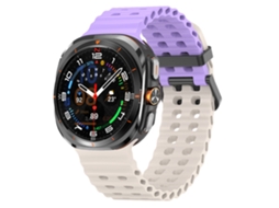 Pulseira Marine Para Samsung Galaxy Watch Ultra 2/1 47mm (2026/2025/2024), Silicone, Desportiva Roxo/starlight Hexinyigjly