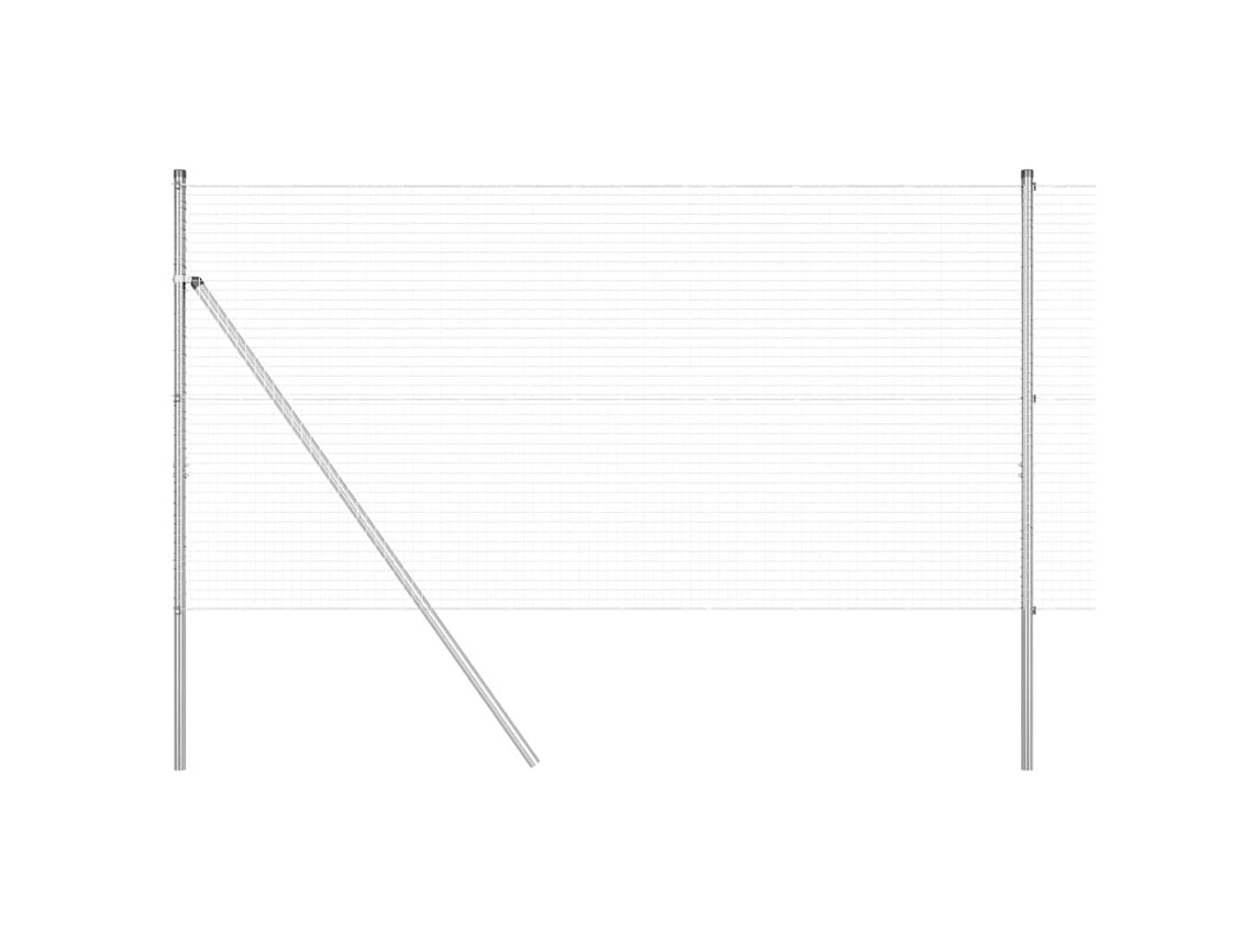 Conjunto 1 Poste De Cerca Vidaxl Prateado Aço (10 X 1,4 M)
