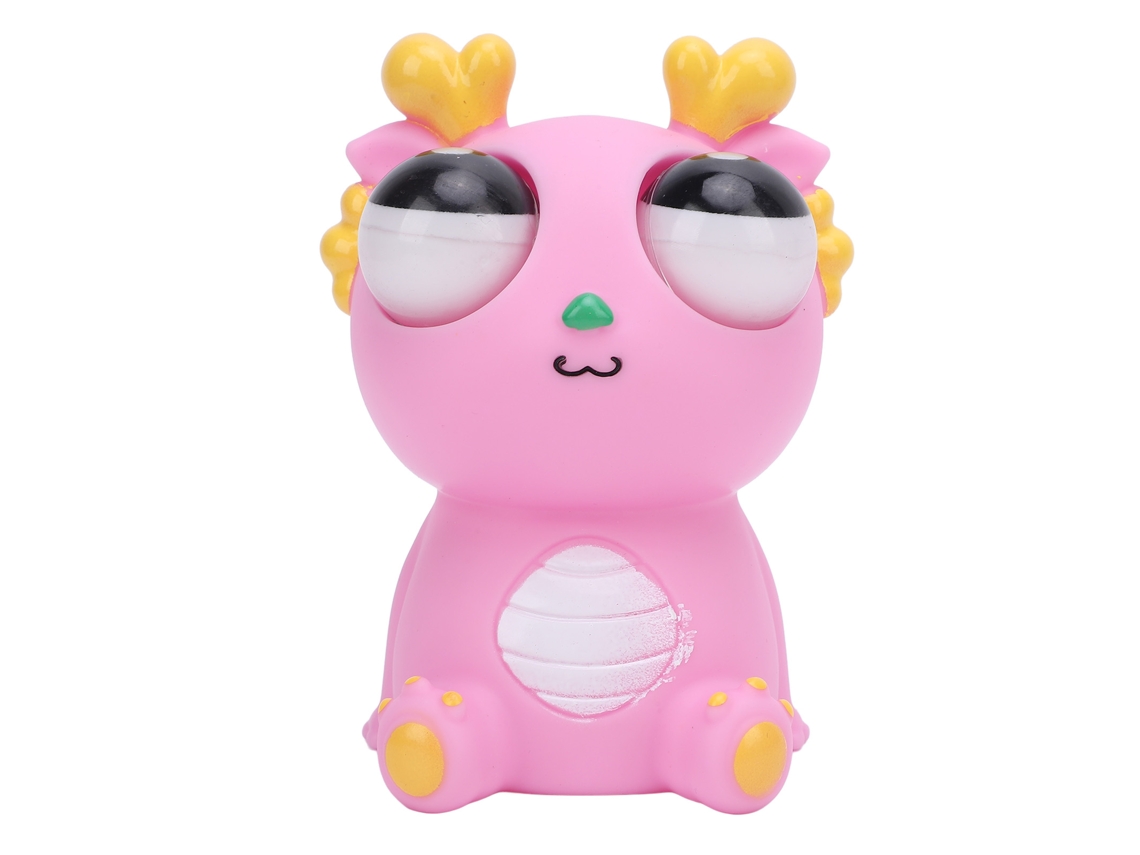 Mali bola de Borracha Cute Dragão com Olhos Que Saltam Pvc Brinquedo para Aliviar Estresse Rosa Adultos