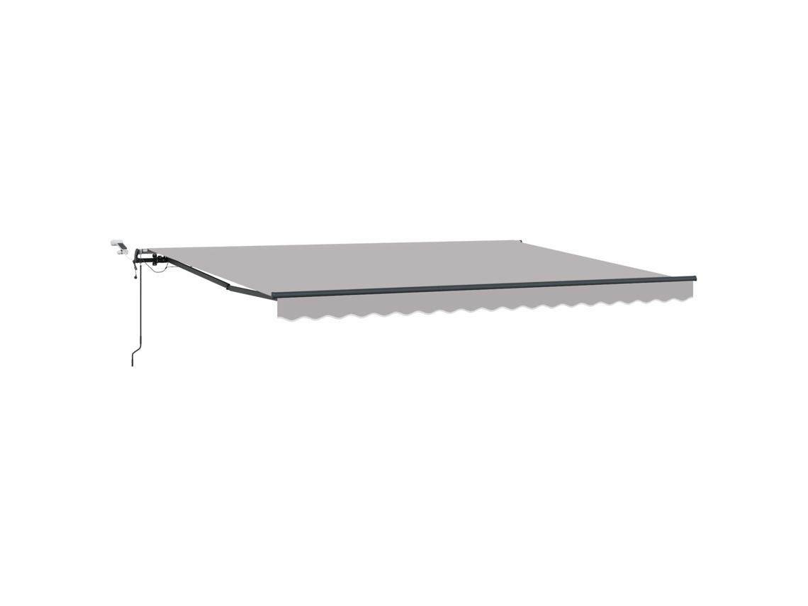 Toldo Retrátil Automático Com Luz Cinza Claro Vidaxl Cinzento Claro Poliéster (450 X 300 Cm)