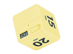 4 Timer Cubo, Alarme Ajustável, Amarelo, 6.6x6.6 Cm
