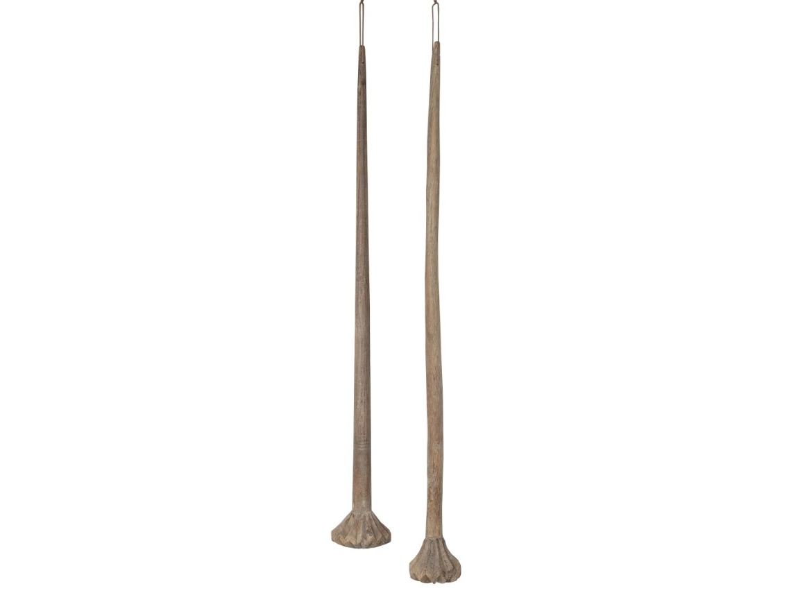 Decoração de Batedor de Arame em Teca Antiga Natural, 79x10x10cm ALEXANDRA HOUSE LIVING