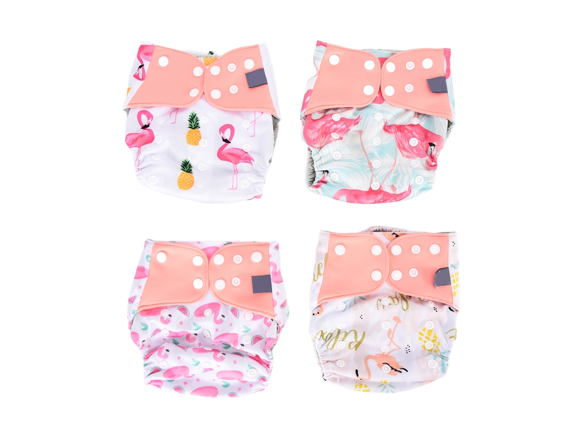 4 Pañales De Tela Ajustables Lavables Reutilizables Para Bebés, Niños Y Niñas