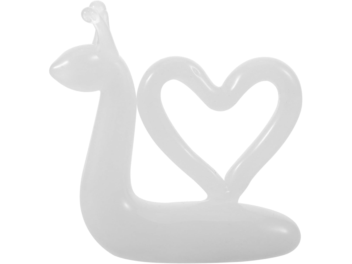 Estatueta Caracol Vidro Branco Esculpida Decoração Lembrança Reflexo Estilo Desenho Animado Entusiastas GOKOCO