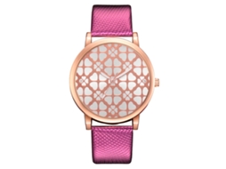 Relógio de Pulso Feminino com Cinta de Pu e Strass Rosa Red Relógio de Quartzo