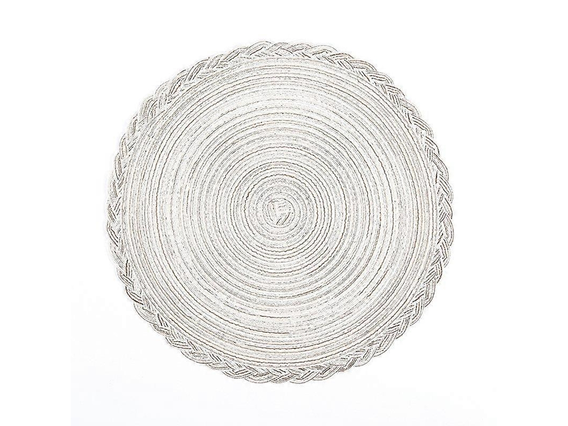 Rebe conjunto de 6 Manteles Redondos de Algodón Resistente Ao Calor Laváveis 18cm para Mesa Bege