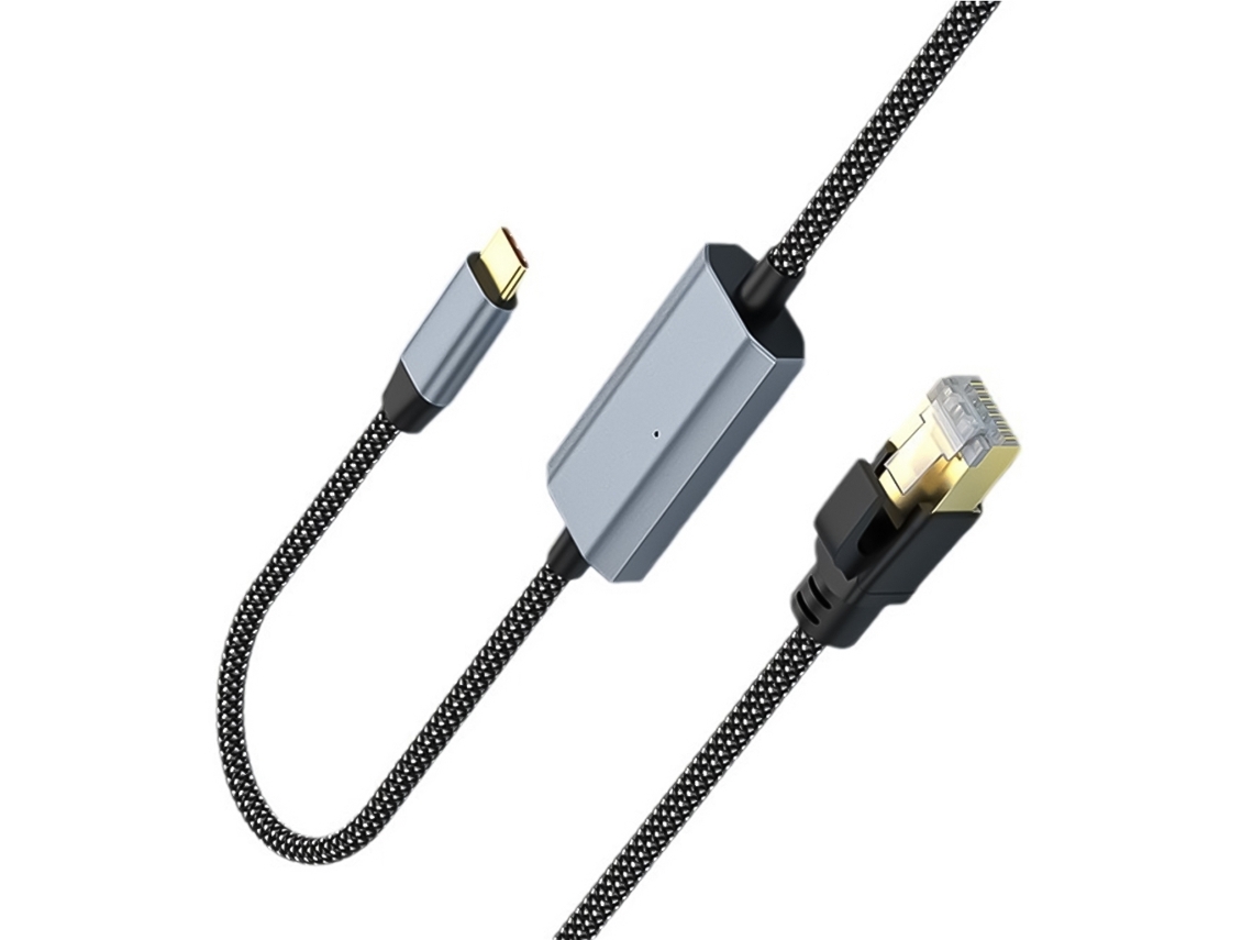 Conversor De Cabo Ethernet Tipo C Para Rj45 De 1000 Mbps Com Velocidade Gigabit E Chip Ax Interno. Aquaforge