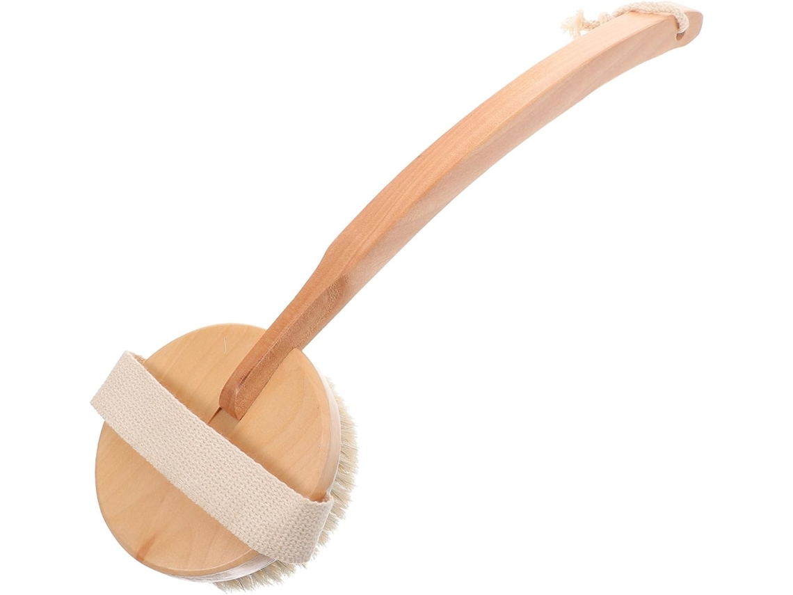 Escova De Crina Cavalo Com Cabo Longo Mipcase Para Esfoliação Corporal E Limpeza Das Costas, Escova Esfoliante Suave