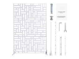 Painel Divisório Metálico Branco 120x50,8x193 Cm Para Jardim Ou Terraço Com Design Elegante E Base Estável Tekmaquinas