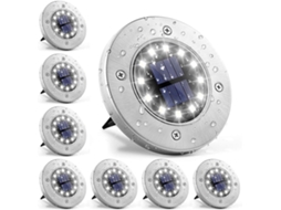 Luminária Solar de Solo, 12 Leds, Material Aço Inoxidável, À Prova D'água, para Jardim, Pátio AQUAFORGE