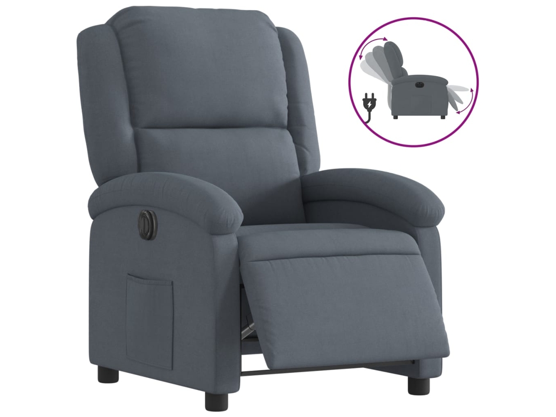 Electric Recliner Chair, Electric Recliner Chairs Vidaxl Cinzeto Veludo