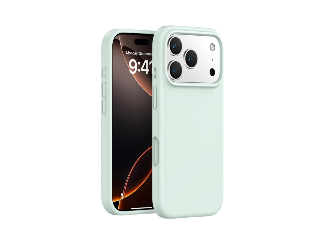 Capa De Silicone Líquido Para Iphone (verde Claro, Iphone 17 Pro), Com Proteção Integrada Para Os Botões Da Câmera.