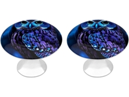 Conjunto De 2 Puxadores Aço Inoxidável Para Armários Cozinha, Com Design Personalizado De Coruja Azul Ideais Para