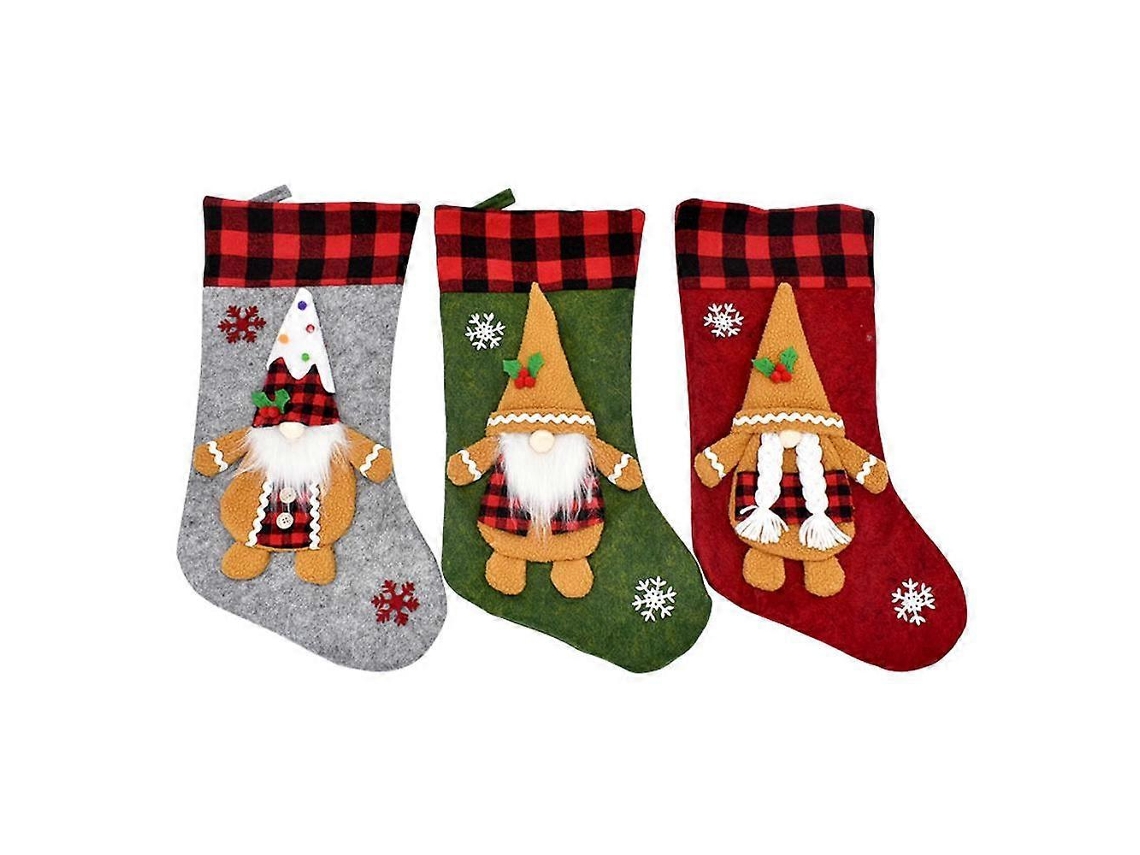 Qqdd 3 Peças De Meias De Natal Para Decoração De Natal, Meias De Natal 3d, Sacola De Presente Olysi Shop